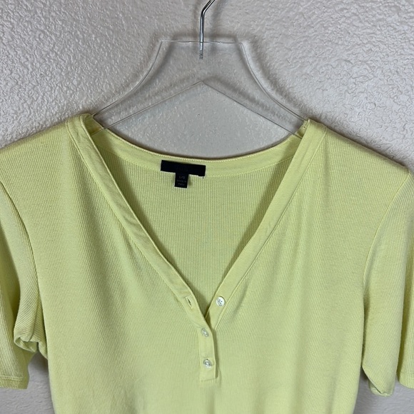 ATM ANTHONY THOMAS MELILLO STRETCH MODAL HENLEY BODYSUIT IN BANANA - Picture 8 of 10